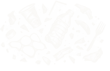 Fragments of single-use plastic.