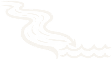 A river carrying plastic out to sea.